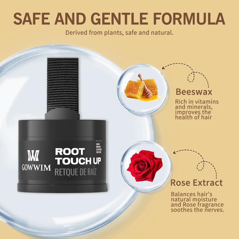 gowwim Hairline Powder (Light Cafe) - Hair Root Dye, Hair Color Shadow, Thin Hair Touch-Up Powder, 4g - Image 2